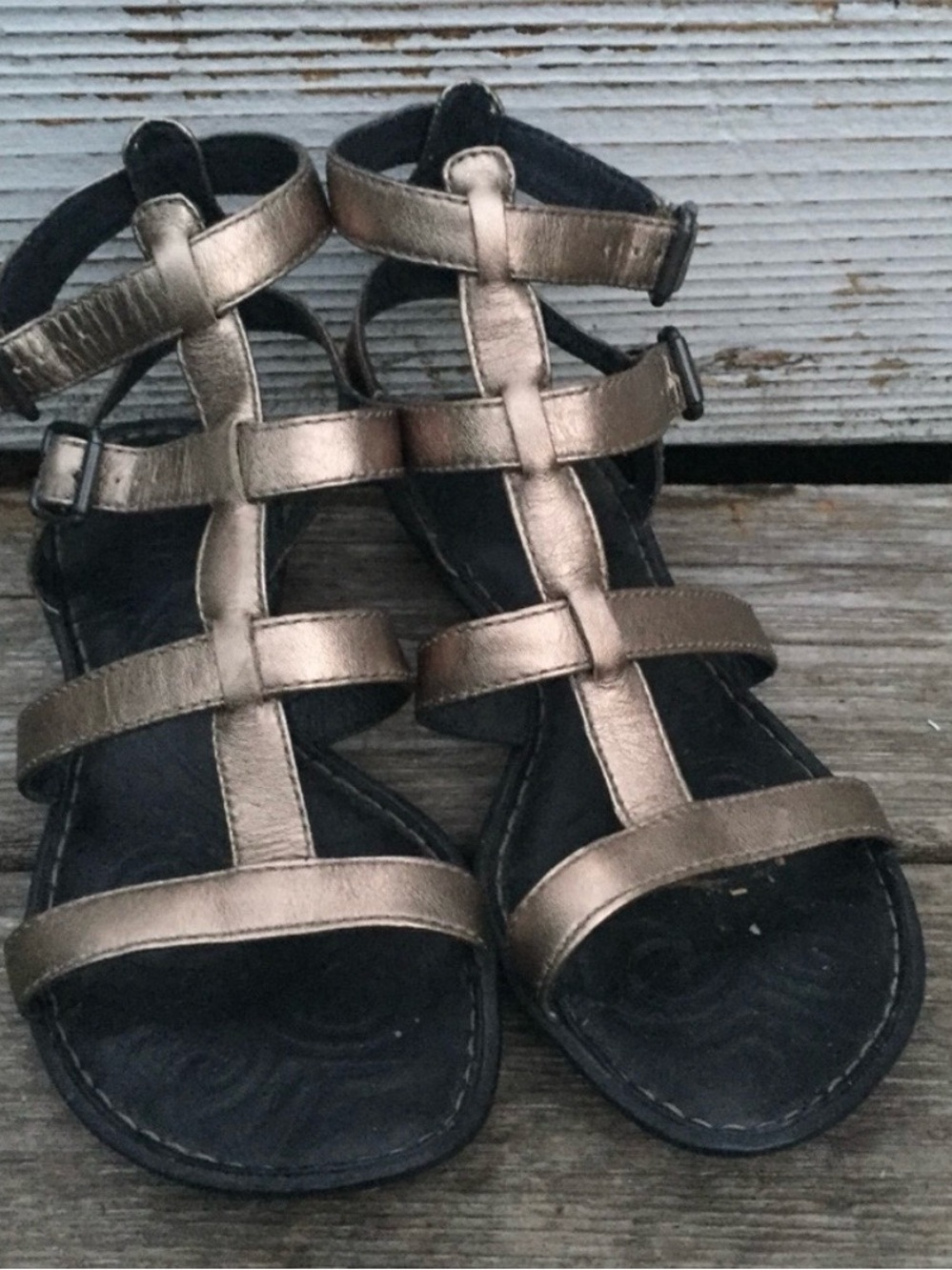 Born Metallic Bronze Strappy Gladiator Sandals